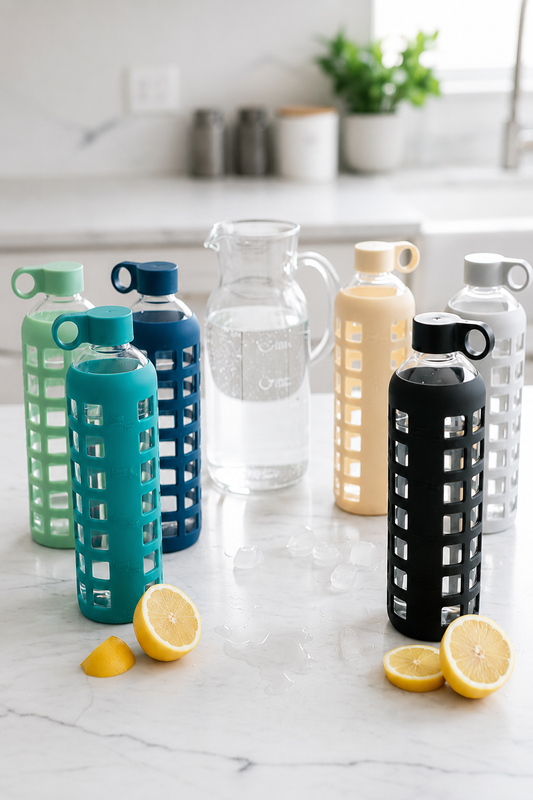 PureFlow Glass Water Bottle – Stay Hydrated in Style