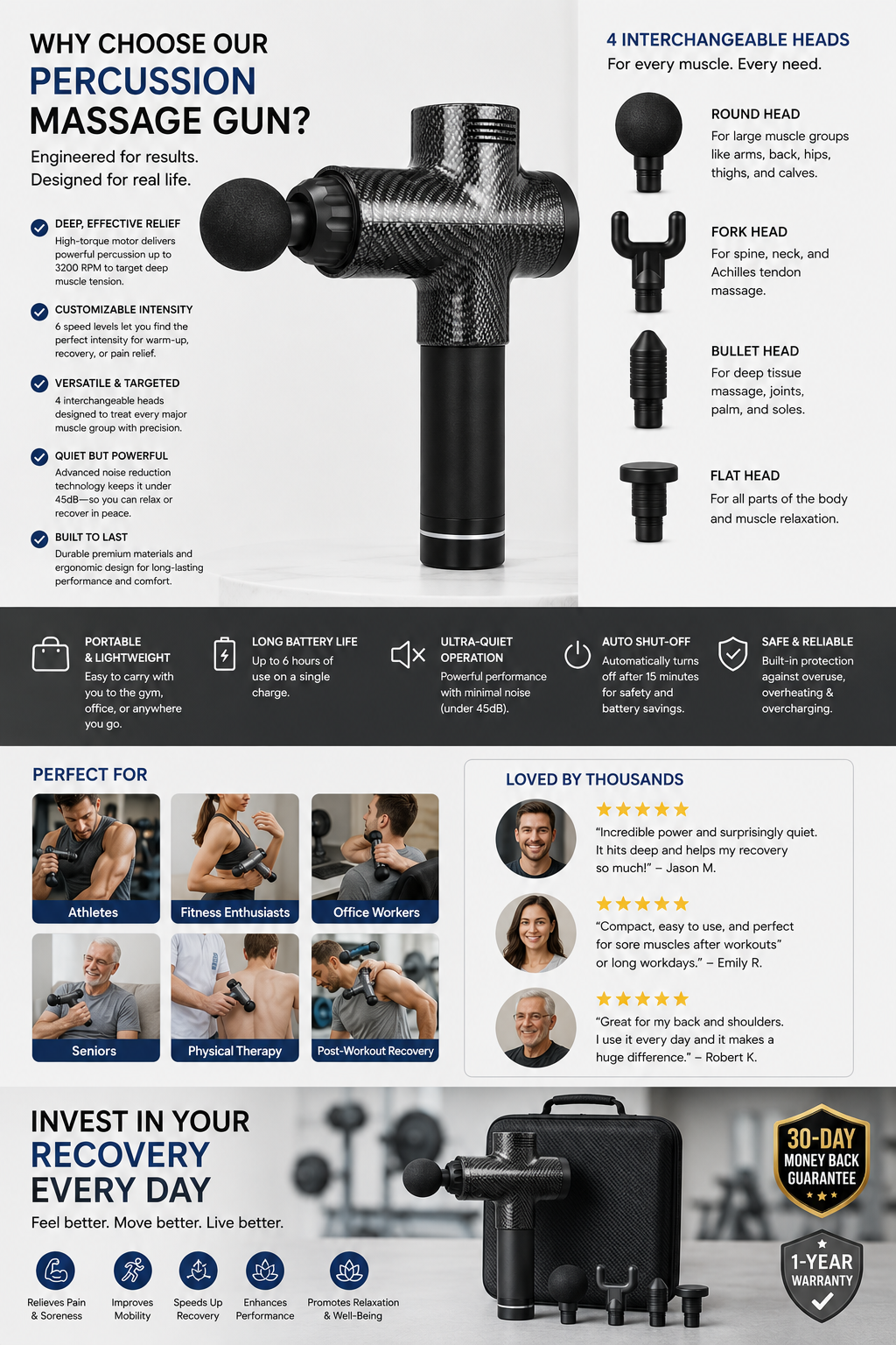 Portable Mini Massage Gun – Deep Muscle & Face Relief