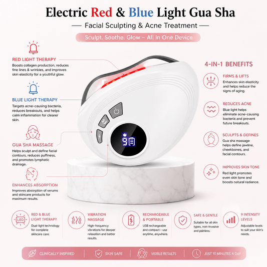 Electric Red & Blue Light Gua Sha Tool