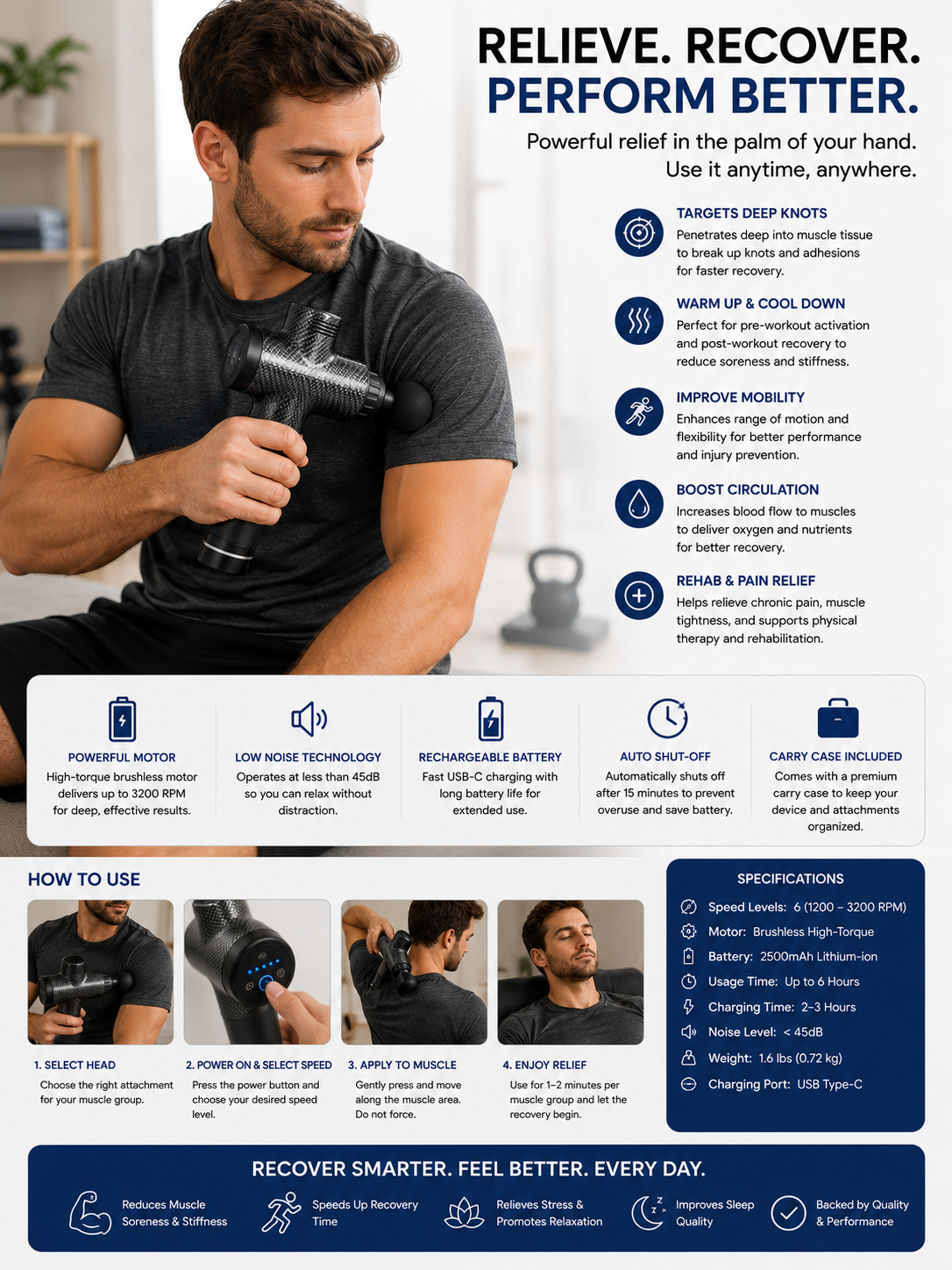 Portable Mini Massage Gun – Deep Muscle & Face Relief