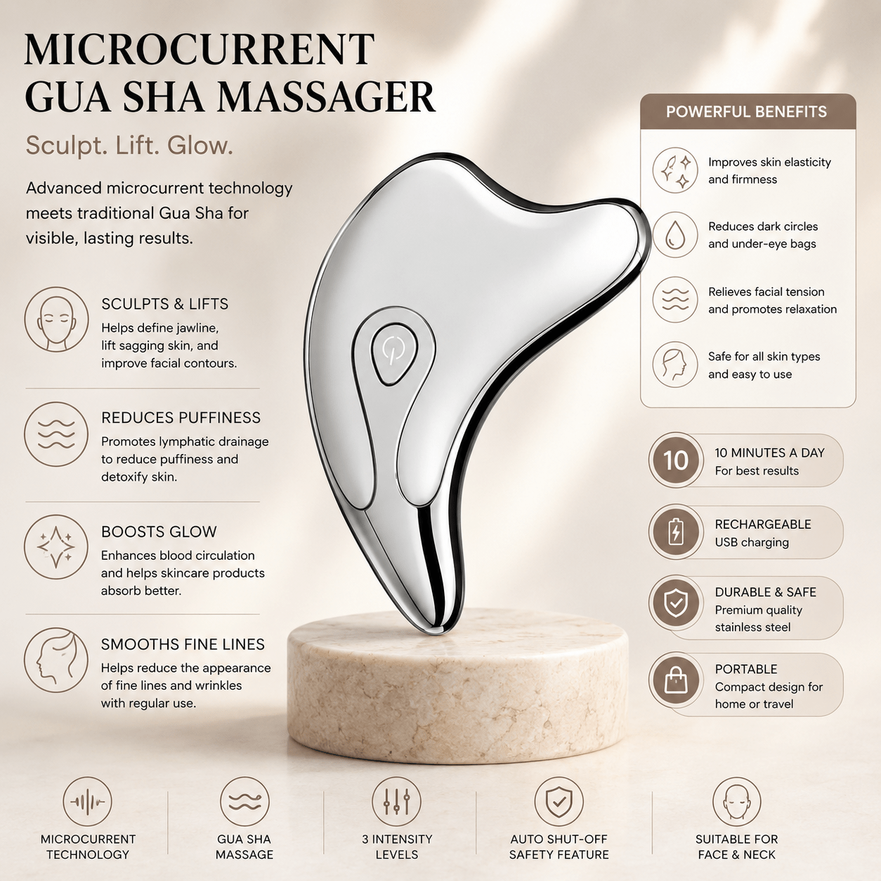 Red & Blue Light Gua Sha tool